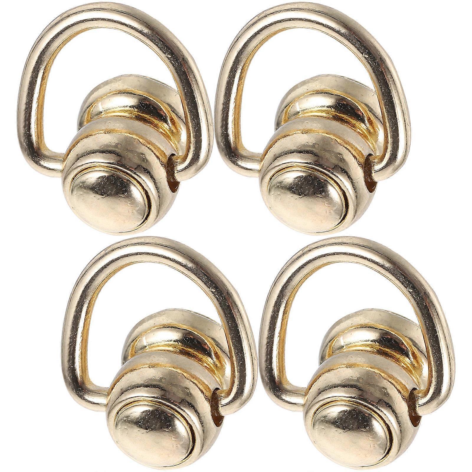 4Pcs Rotatable Rivet Stud D Rings Multi-function D Rings Rotating Backpack Purse Accessories