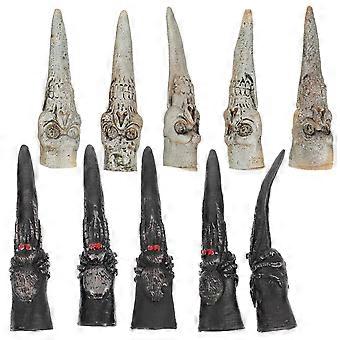 10pcs Halloween Scary Claws Witches Nails Spooky Fake Finger Cosplay Party Prop