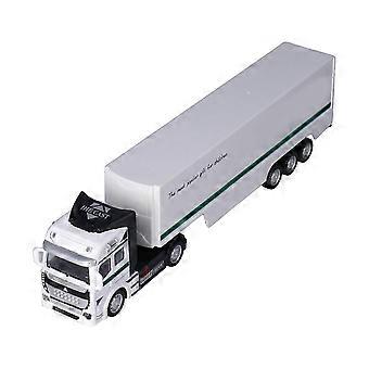 1:48 Semi Pull Back Container Alloy Model Transport Car Toy for 3 Years Old (White Truck Cabinet )