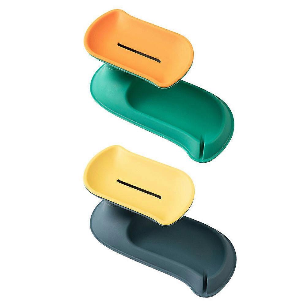 Soap Dish Double Layer Soap Holder for Storage Use 2Pcs