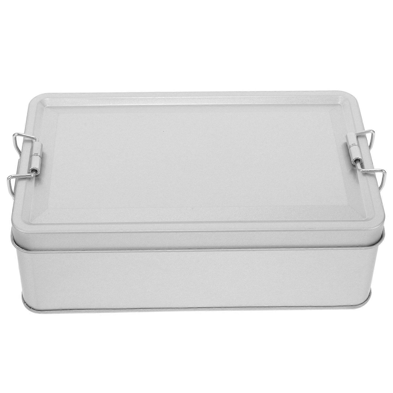 Empty Cookie Tin Creative Candy Box with Lid Cookie Wrapping Tin Rectangle Candy Box Silver