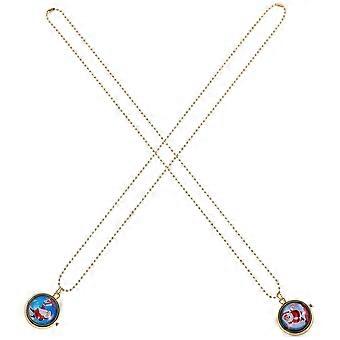 Stylish Pocket Watch for Watching Time 2Pcs with Cartoon Christmas Theme