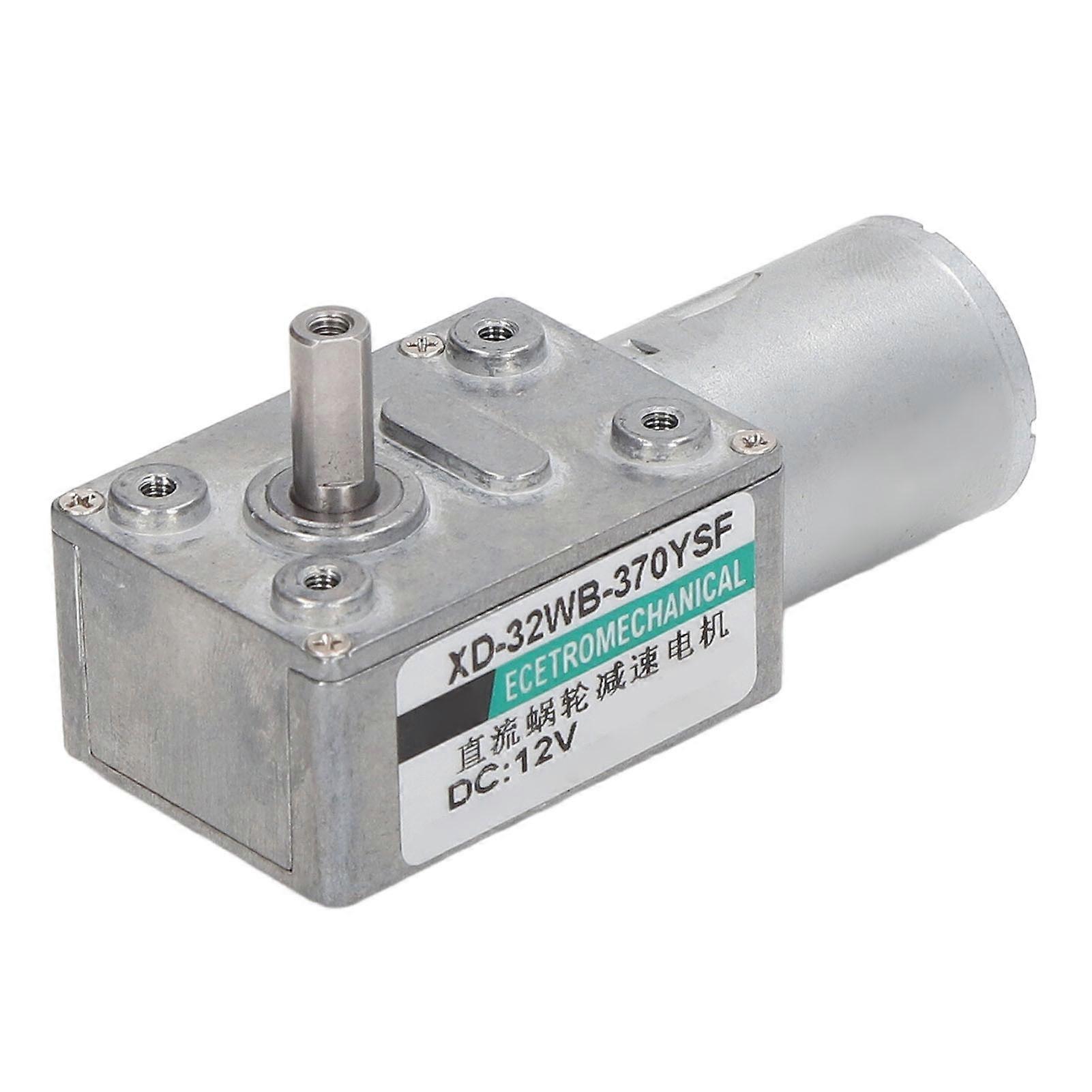 DC Gear Motor CW CCW Self Locking Speed Regulation Micro Turbine Worm Gear Reduction Motor 12V 50RPM