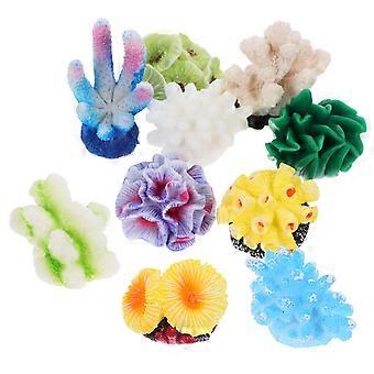 Artificial Coral Aquarium Decor Resin Coral Aquarium Ornament 10Pcs