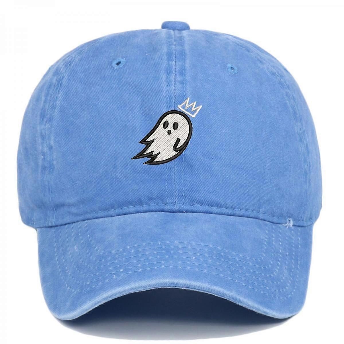 Ghost Bestickte Baseballkappe Freizeitmütze (gewaschen blau)