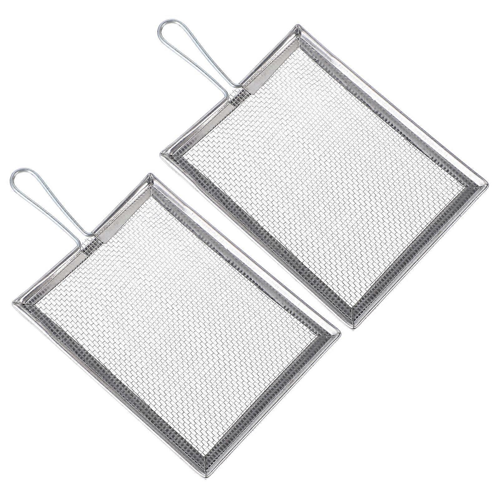 2Pcs Square Shape Filter Screen Sieve Strainer Mesh Filter Sifter (Silver)