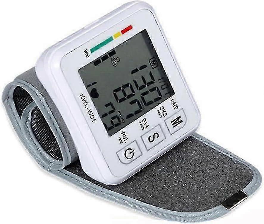 Misuratore di pressione sanguigna da polso modello 2026, preciso e automatico.