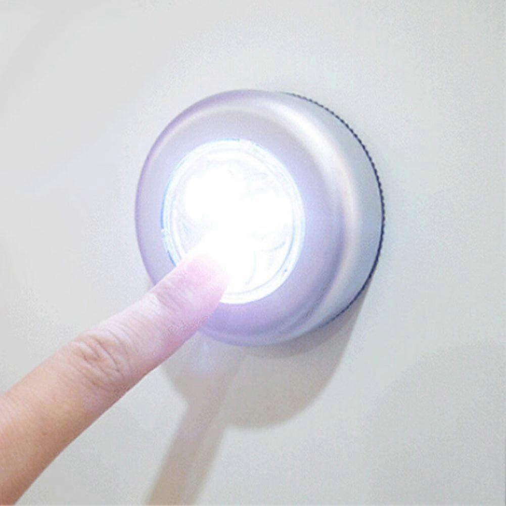 Mini Wireless 3 LED Push Touch Lamp Kitchen Cabinet Closet Night Wall Light
