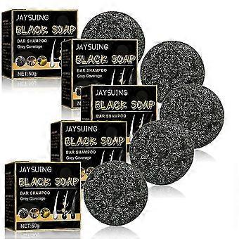 Jaysuing Black Soap For Hair, Black Soap Bar, Gray Coverage Bar Shampoo, Black Hair Soap Bar For Men Women (1 Pcs) Xd2