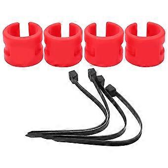 4pcs set Bike Front Rear compatible withk AntiCollision Rubber Protection Ring Guard Chain Sticker(Red )