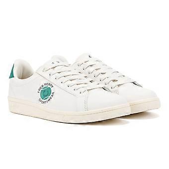 Fred Perry B721 Herren-Sneaker aus Leder, Schneeweiß/Court Green