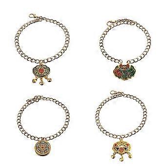 4-Pack Lucky Dog Necklace Long Life Lock Collar Festive Holiday Jewelry