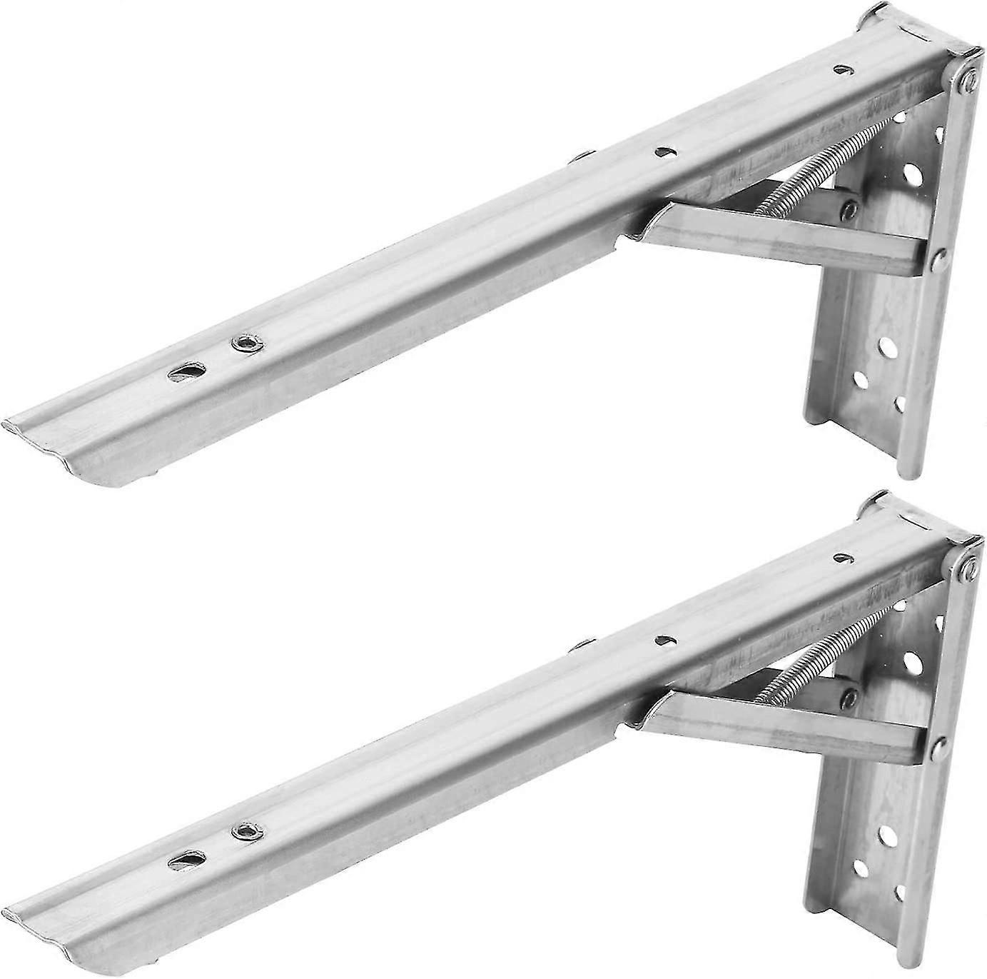 Folding Shelf Bracket Wall-mounted Folding Shelf Wall Partition Bench Bracket (silver) (1pcs)