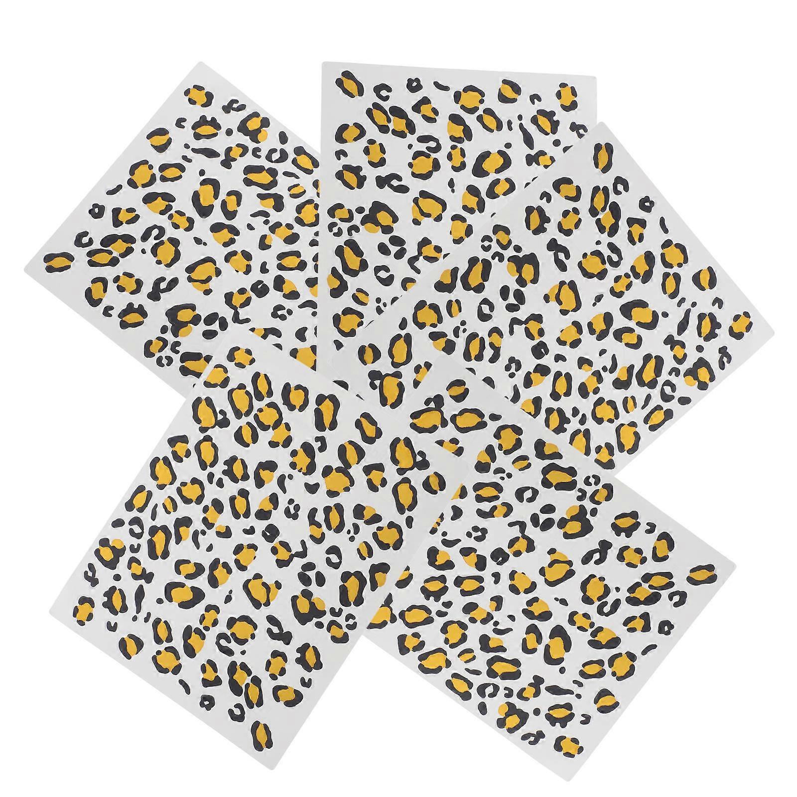 Leopard Tattoos Delicate Transfer Sheets for Decoration 6 Sheets