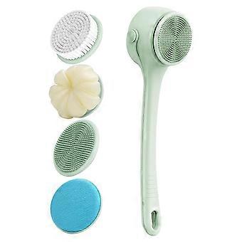 Rechargeable Electric Bath Brush with Waterproof Design, Auto Rotating, 4 Interchangeable Heads