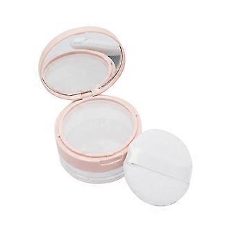 20ml Travel Makeup Container with Built-in Mirror and Sifter Control, Refillable Pink Powder Compact