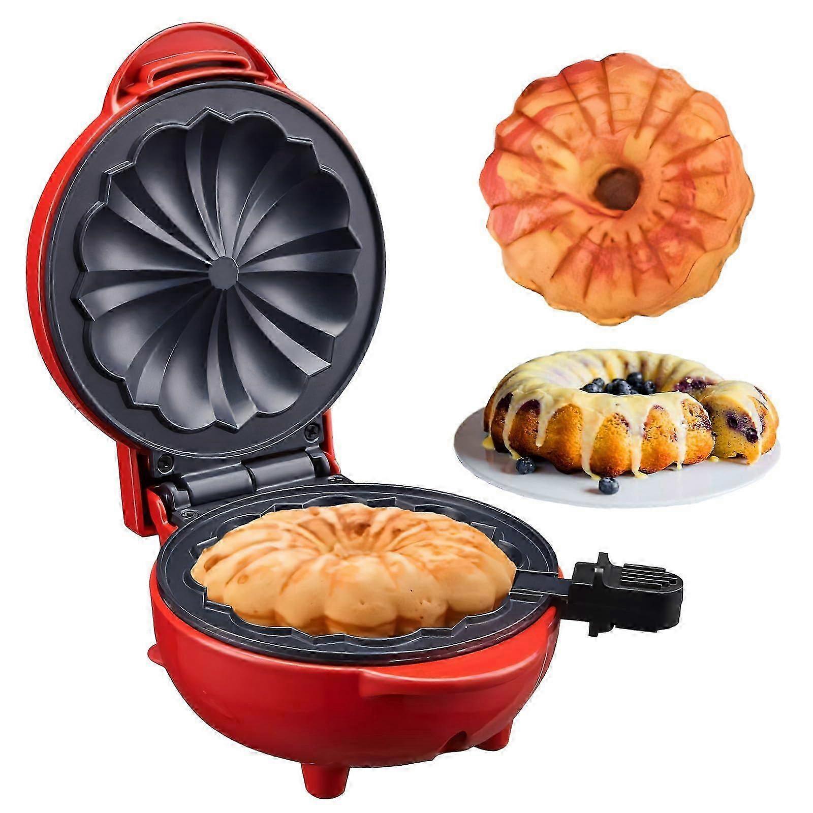 Mini Cake Maker with DoubleSided Heating, NonStick Electric Cupcake Maker for Home Baking, Red