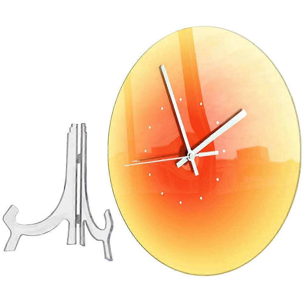 Orange Acrylic Wall Clock for Indoor Decoration Versatile Use