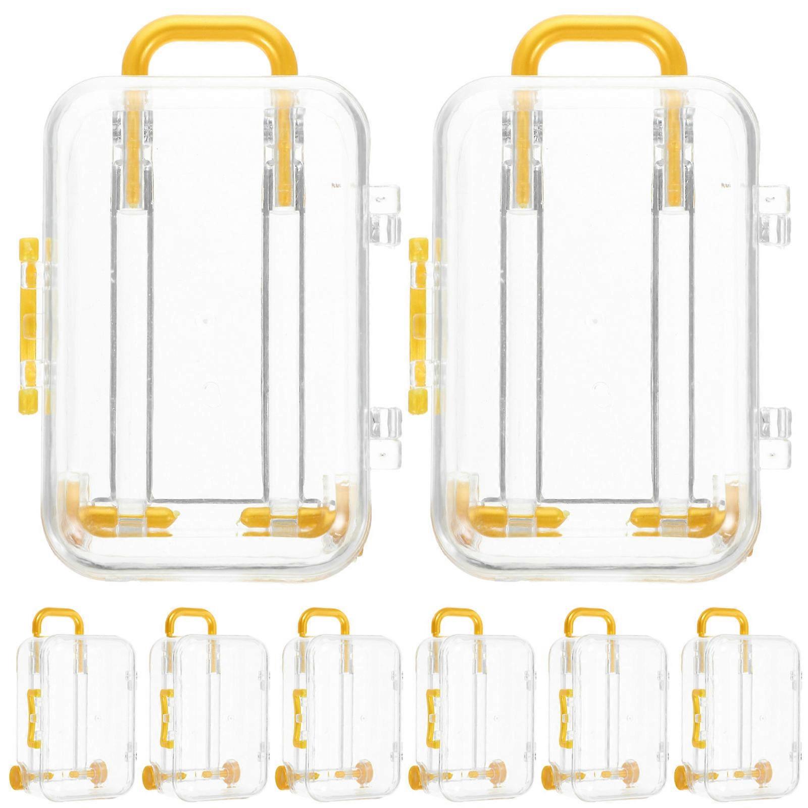 12pcs Mini Suitcase Shape Candy Box Tiny Candy Storage Cases Wedding Decorations