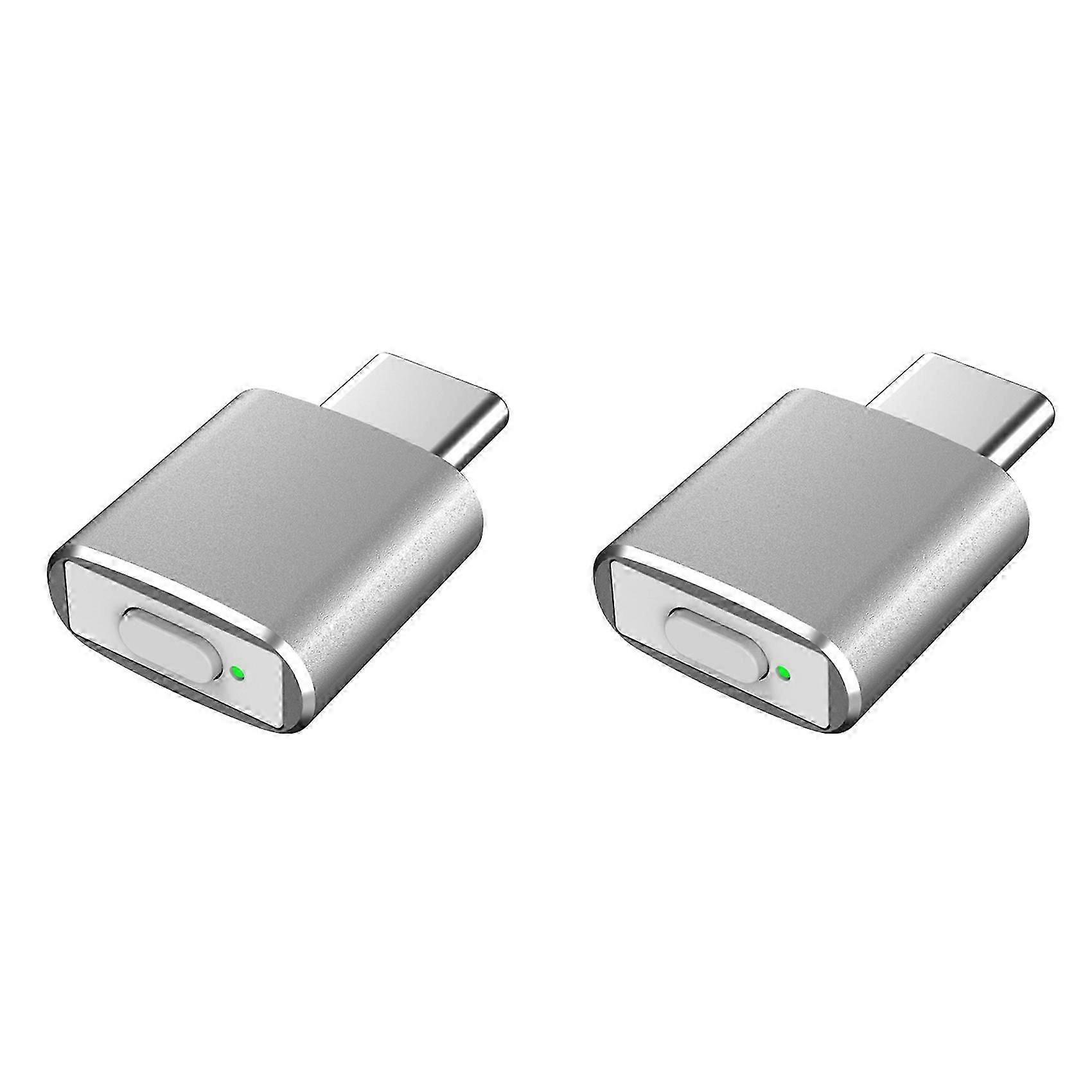2X Type C Mouse Mover Jiggler Undetectable Automatic Mouse Mover 3 Jiggle Modes Driver-Free Keep Device