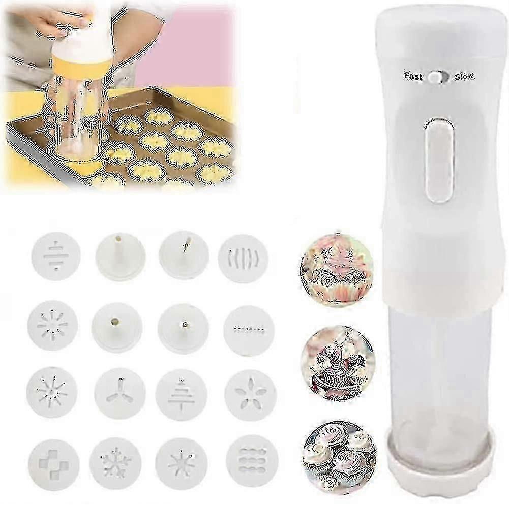 Electric Cookie Decorating Tool 12 Discs 4 Icing Tips for DIY Cookie Cake Icing