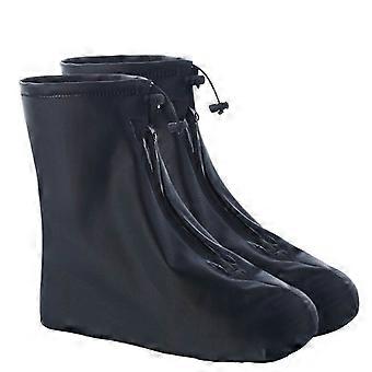 Size M ,Waterproof Shoe Covers Rain Waterproof Overshoes Women Men Non-Slip Reusable Shoe Covers Black for Outdoors on Rainy and Snowy Days