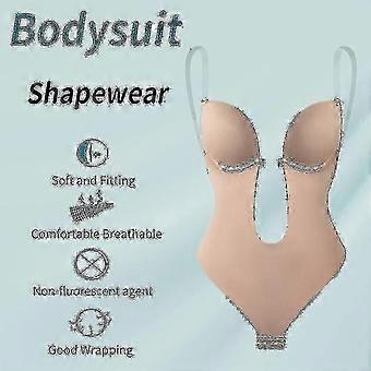 Kobiety Zanurzające się Głęboki dekolt w serek Body Shaper Strapless Backless Bodysuit Shapewear U Plunge Seamless Thong