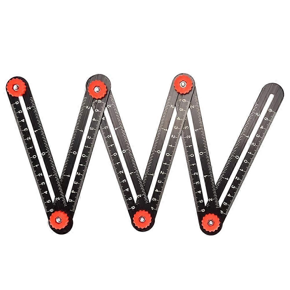 Aluminum Alloy Multi-Function Folding Ruler & Carpenter'S Square with Protractor - 6-Fold Rule