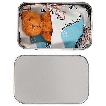 Mini Bear Decoration for Decor 1Set Mini Bear in A Tin Plush Ornament