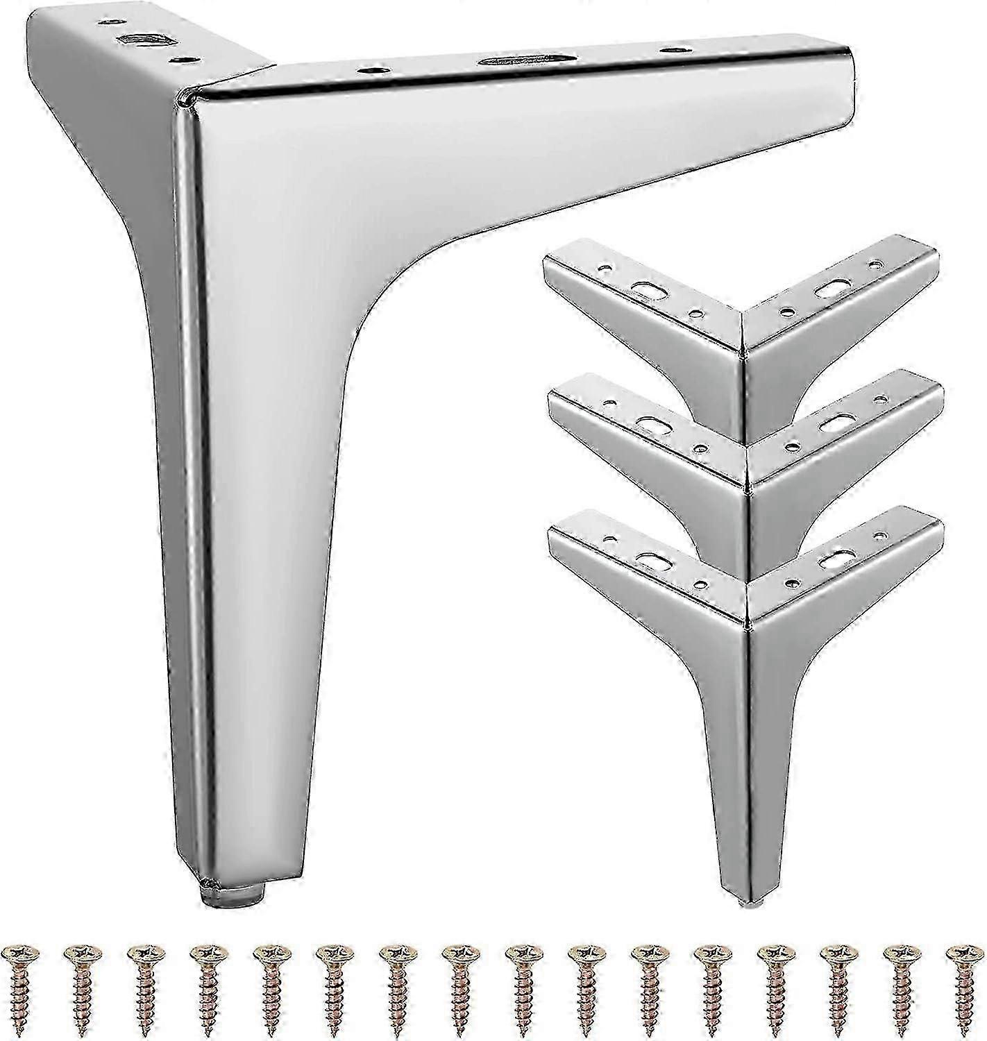Modern Silver 17cm Sofa Support Legs Set