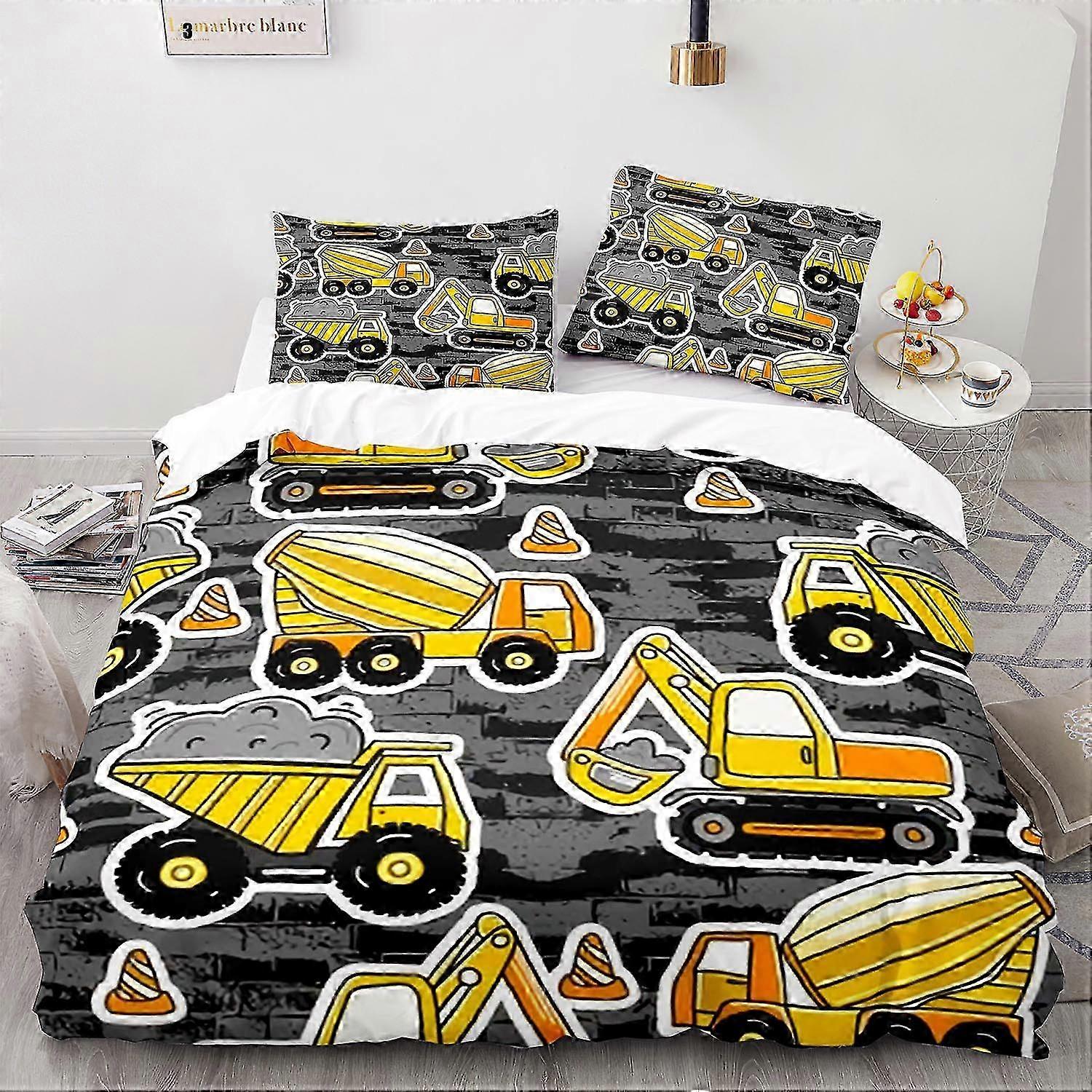 3D Engineering Vehicle Print Bedding Set