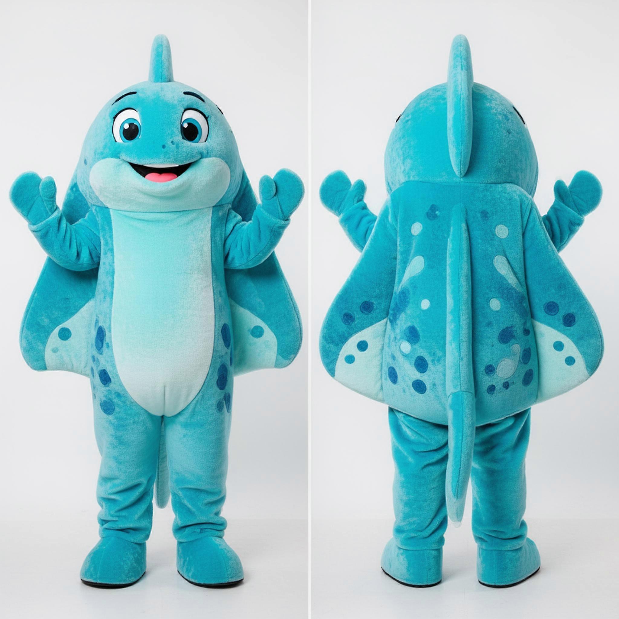 MASTICOT Cyan Sleek Stingray Mascot