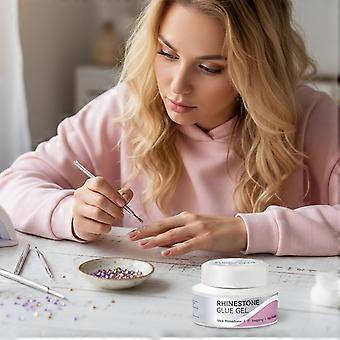Nail Rhinestone Glue 30g Solid Nail Gel Adhesive for Press On Nail Art, Long‑Lasting LED Curing Hold