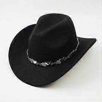 Monipuolinen ja tyylikäs lännentyylinen cowboyhattu, turkoosi ketjuhattu, syksyn ja talven naisten muotiasu, rento retrohattu