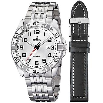 Quartz Analog Men's Watch Festin with F16495/1 Stainless Steel Bracelet
