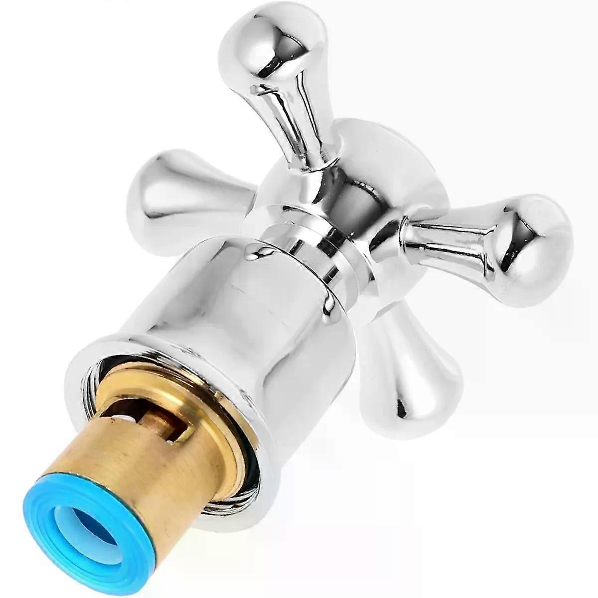 Cross Head Faucet Tap Handle Replacement 1/2 Inch Silver