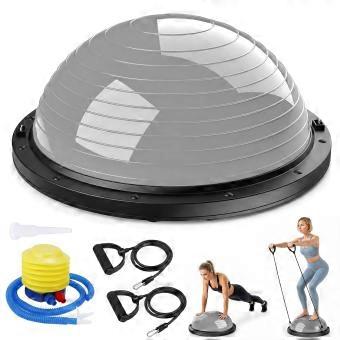 Balansbal, balanstrainer halve bal, Ø 46 cm, fitnessbanden en pomp