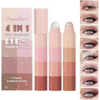 8 Color Eyeshadow Pencil, Pearl Matte Fine Glitter Eyeshadow Stick, Smooth Creamy Nude Eyeshadow Pencil, Face & Eye Highlighter Pen, Highly Pigmented