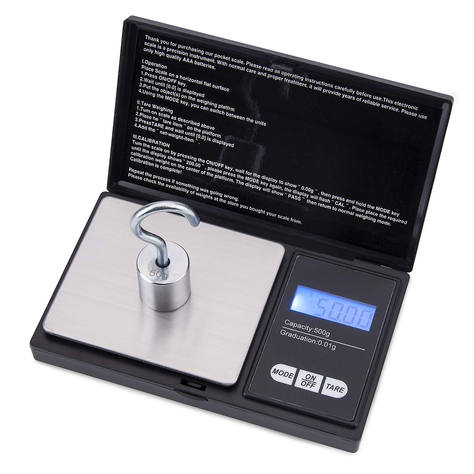 Digital Pocket Scale 500g x 0.01g Mini Kitchen Scale for Jewelry and Food, Compact Design, Accurate Measurements