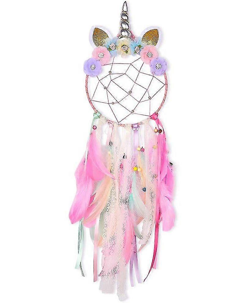 Unicorn Dreamcatcher Colorful Handmade Feathers