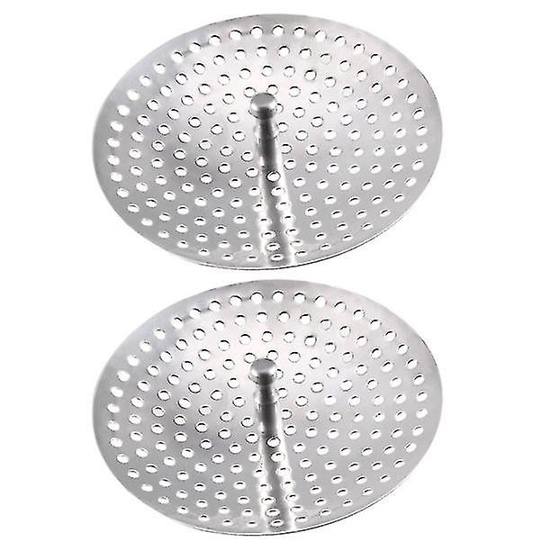 2 Pack Flat Stainless Steel Round Design Sink Strainer Stopper