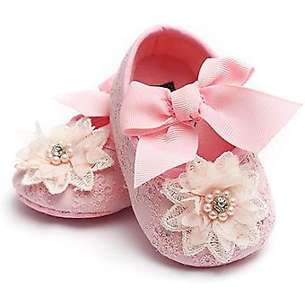 Veeki Baby Boys Girls Slippers Cozy Fleece Booties Soft Bottom Warm Cartoon Socks Newborn Crib Shoes------pink13cm