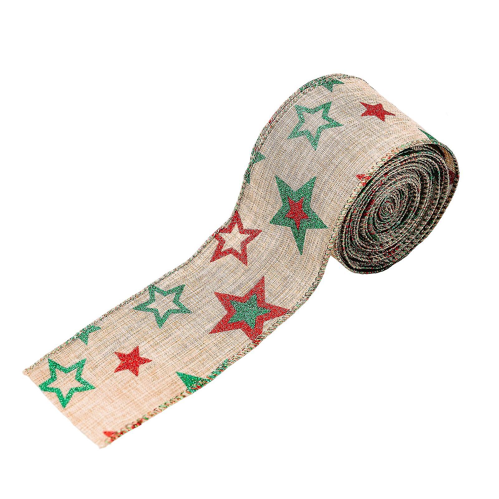 Canvas Wired Edge Ribbon Christmas Creative Decorations Gift