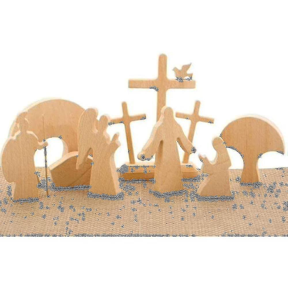 Statue en bois représentant une scène de résurrection, décoration de Pâques