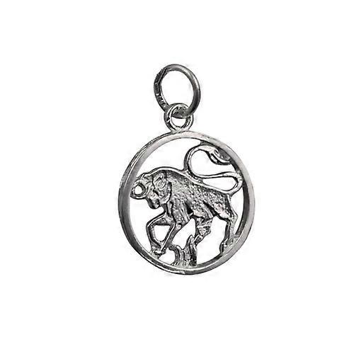 Silver 15mm pierced Taurus Zodiac Pendant