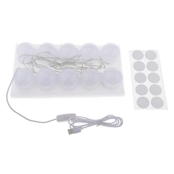 6x10x  Style LED Vanity Lights Dimmable Makeup Mirror Light Bulbs Kit White