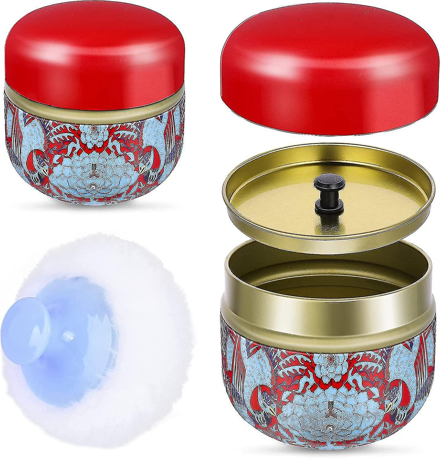 حالة مسحوق مع مسحوق نفخة لمسحوق الجسم حاوية فارغة الغبار مسحوق مربع