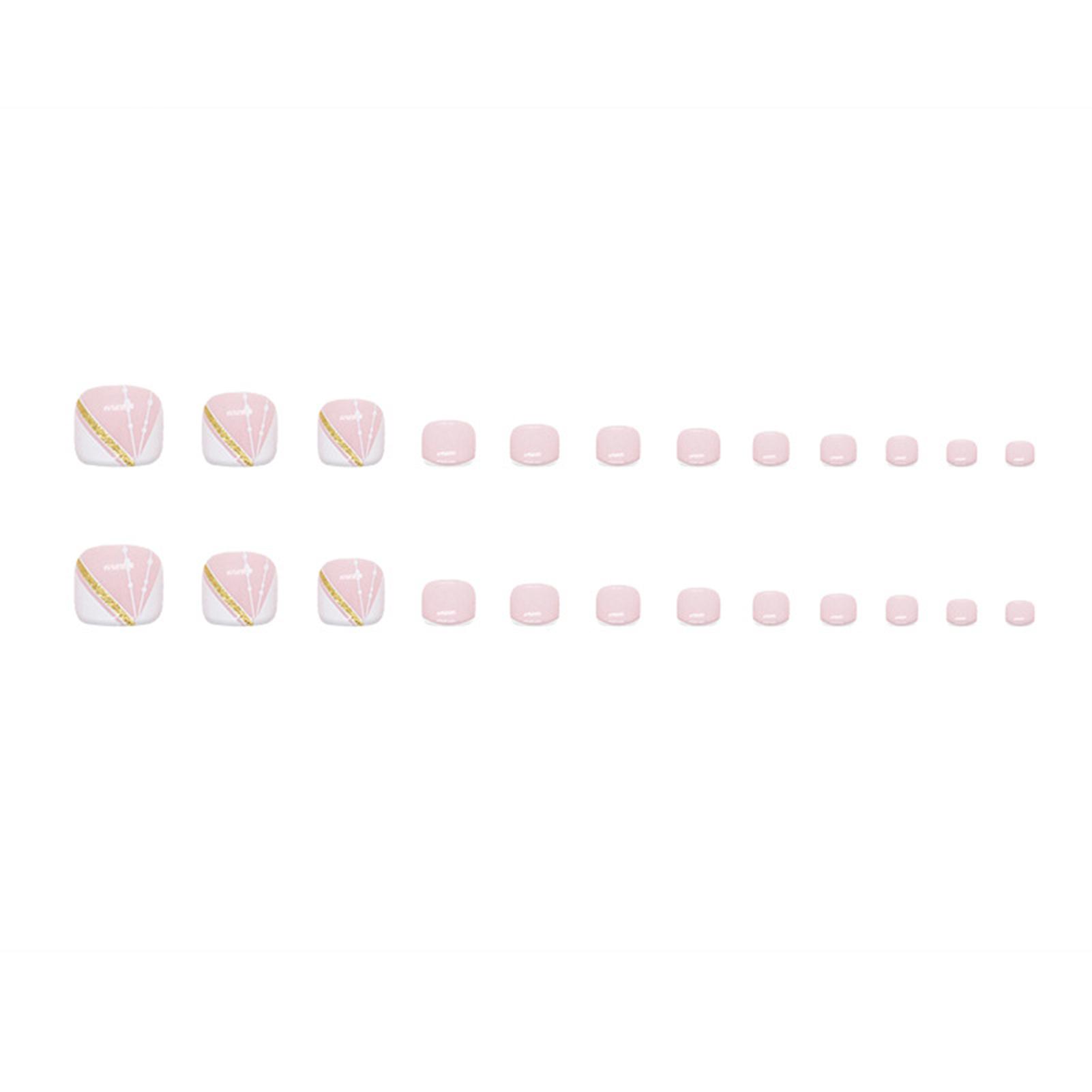 White Geometrical Shape False Nails Lightweight Durable False Nails