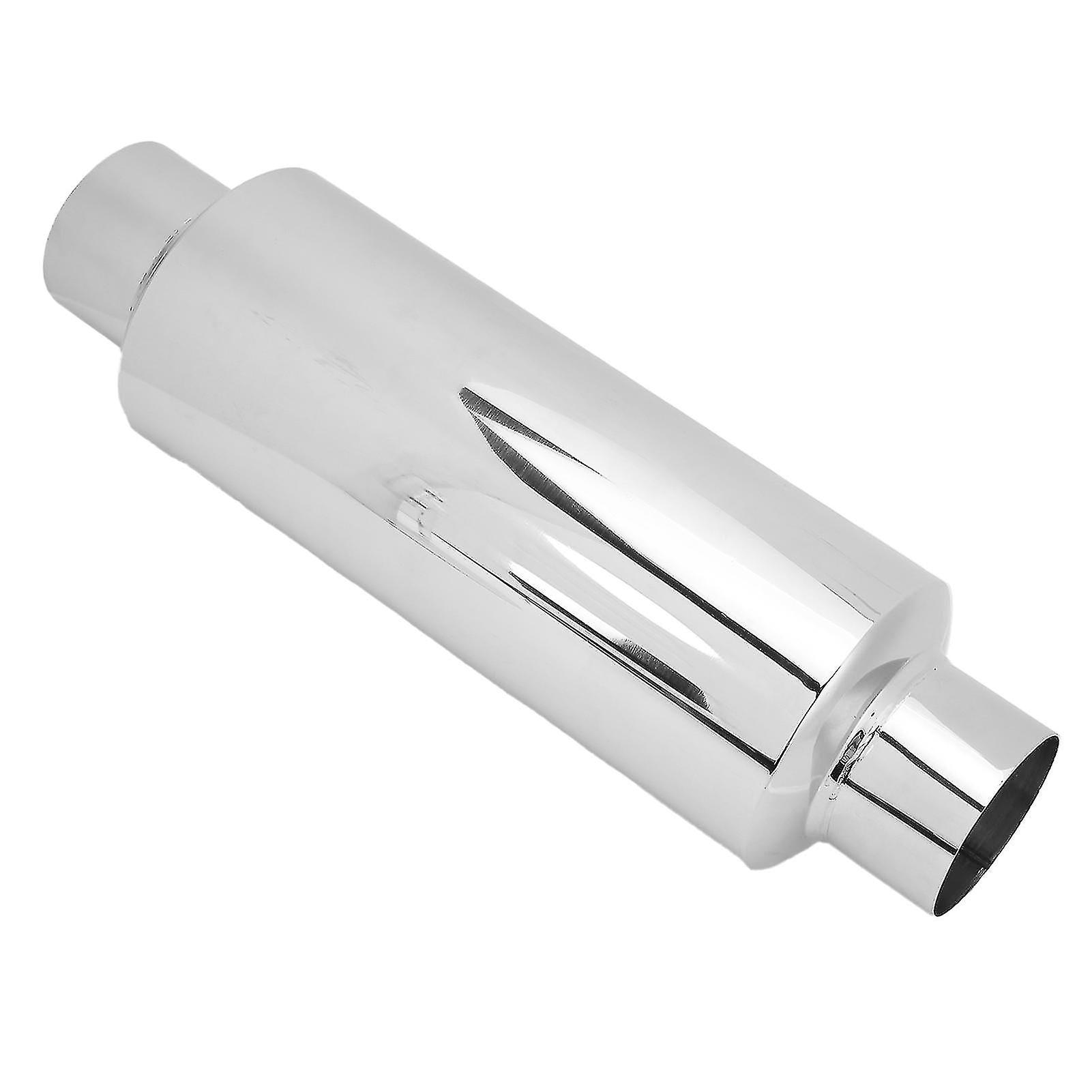 Exhaust Muffler 2.5in Straight Through Stainless Steel Silencer Cotton Universal