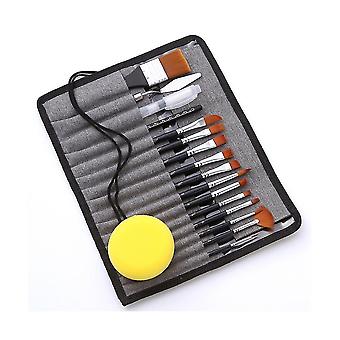 Nylon Hair Acrylic Paint Brushes With Drawstring Case, Artist Paint Brush Set For Acrylic Oil Water